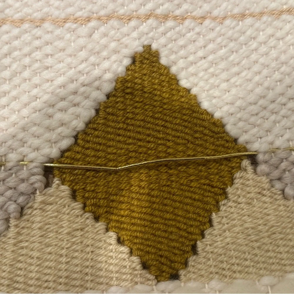 Handwoven Boho Wall Hanging in Cream, Tan & Mustard